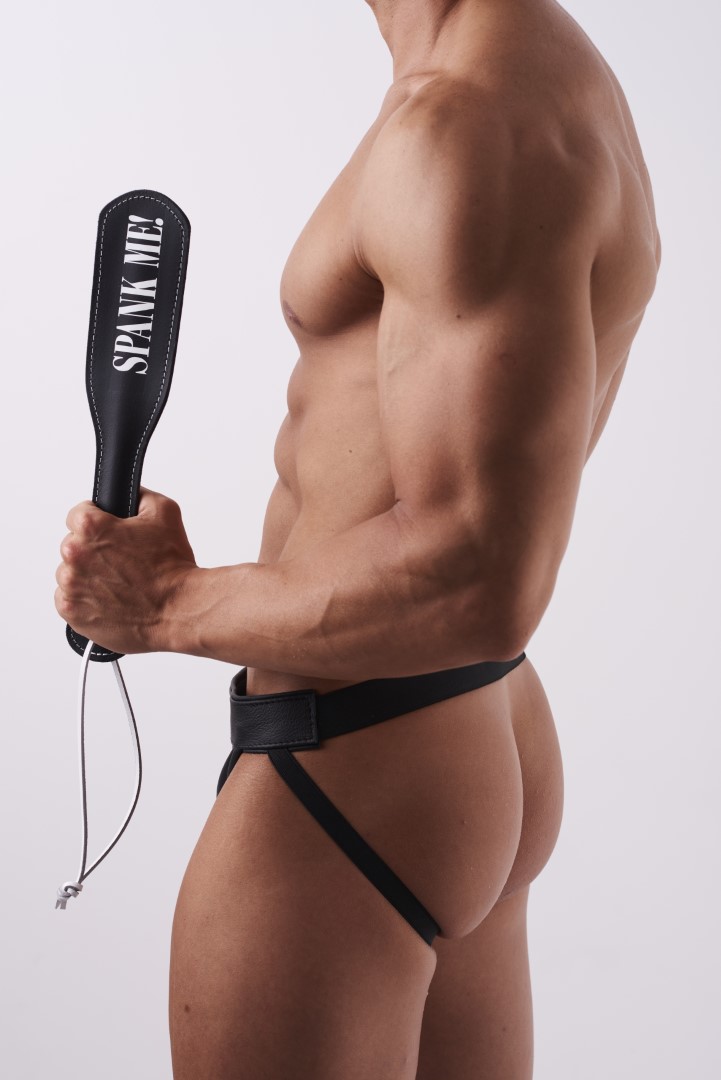 Leder Paddel Schwarz/Weiß