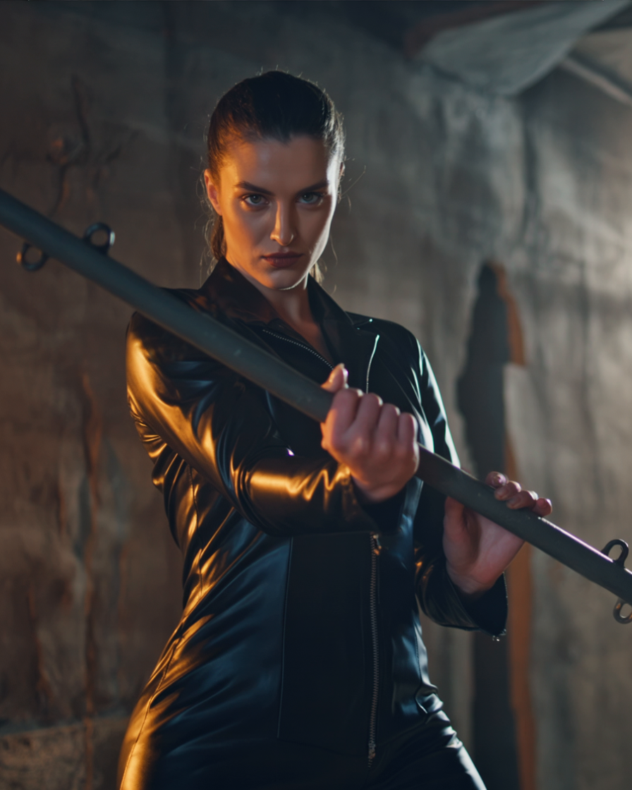 SPREIZSTANGE aus Vierkantstahl in schwarz - 100cm mit 7 Ösen