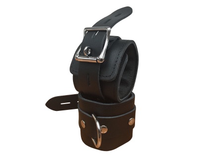 High Quality - Leder Handfessel Schwarz abschließbar