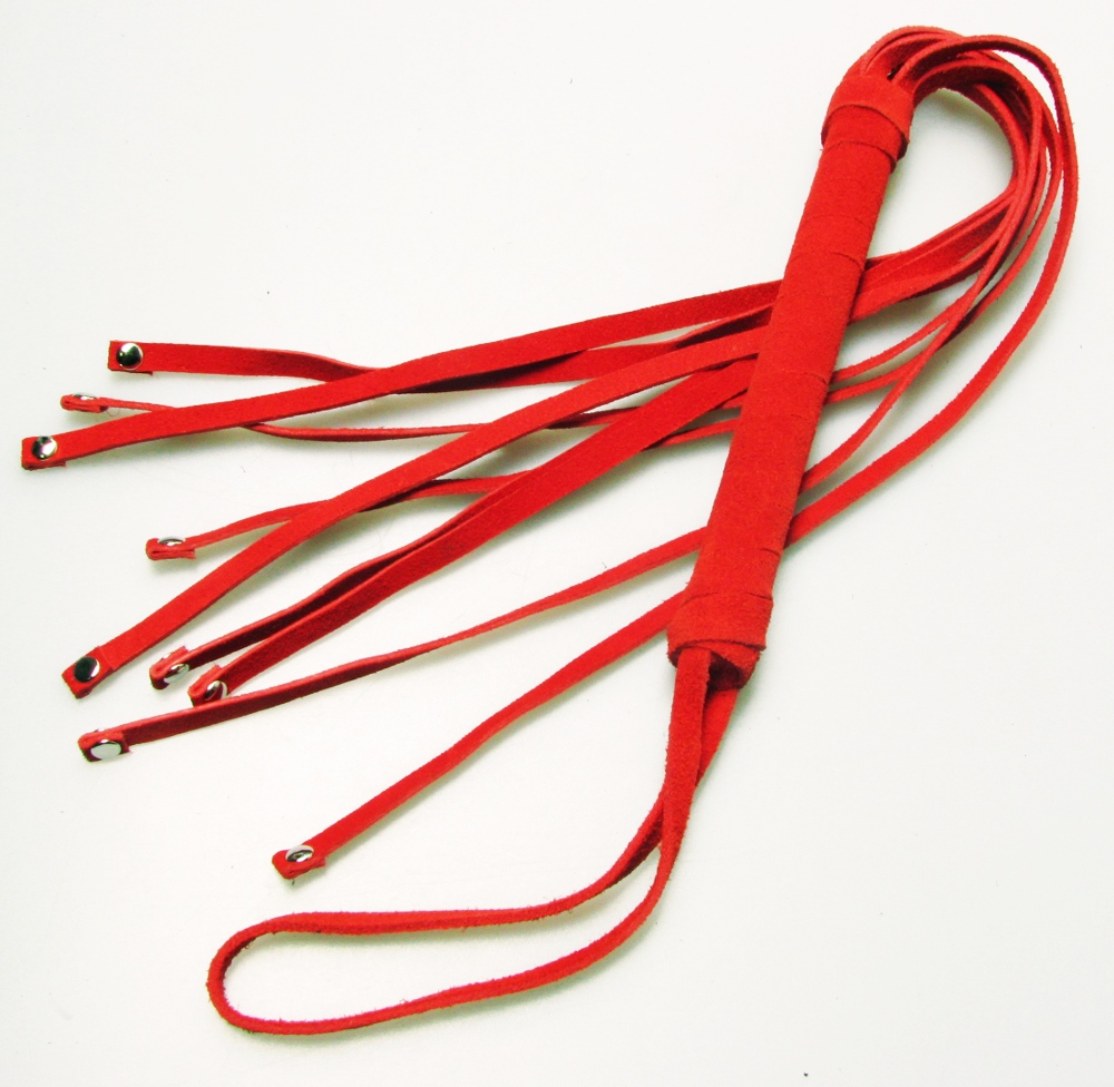 Peitsche - Nietenpeitsche rot